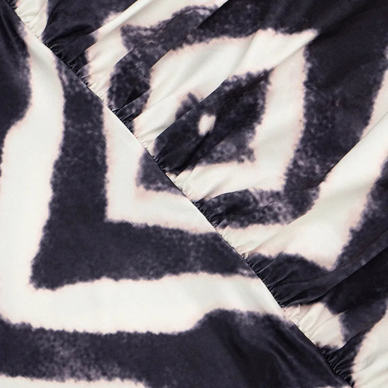 Zephyra Zebra Halter Backless Bodycon Mini Dress