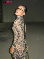 Jenny Midnight Dragon Long Sleeve Maxi Dress