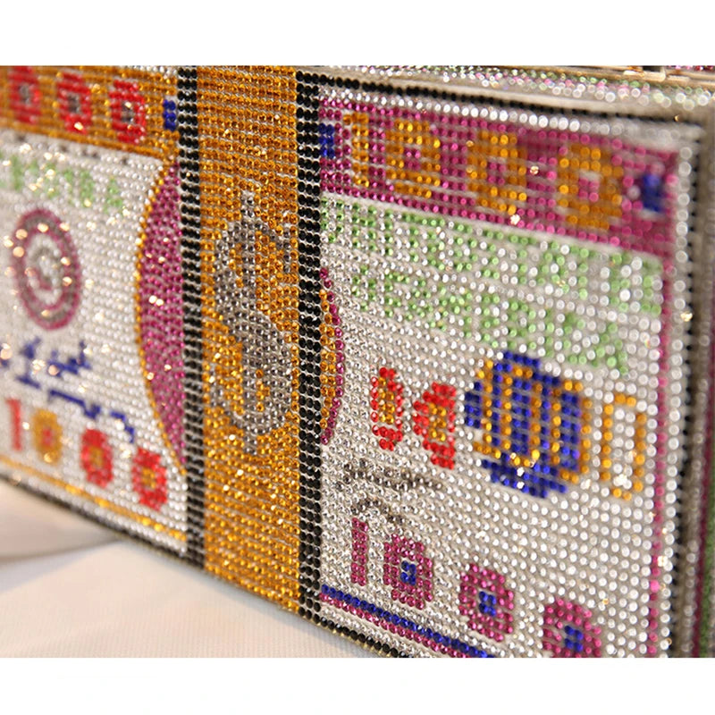 Odessa Crystal Money-Stack Box Clutch
