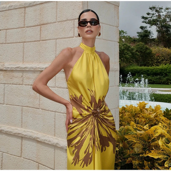 Violette A-Line Satin Maxi Dress