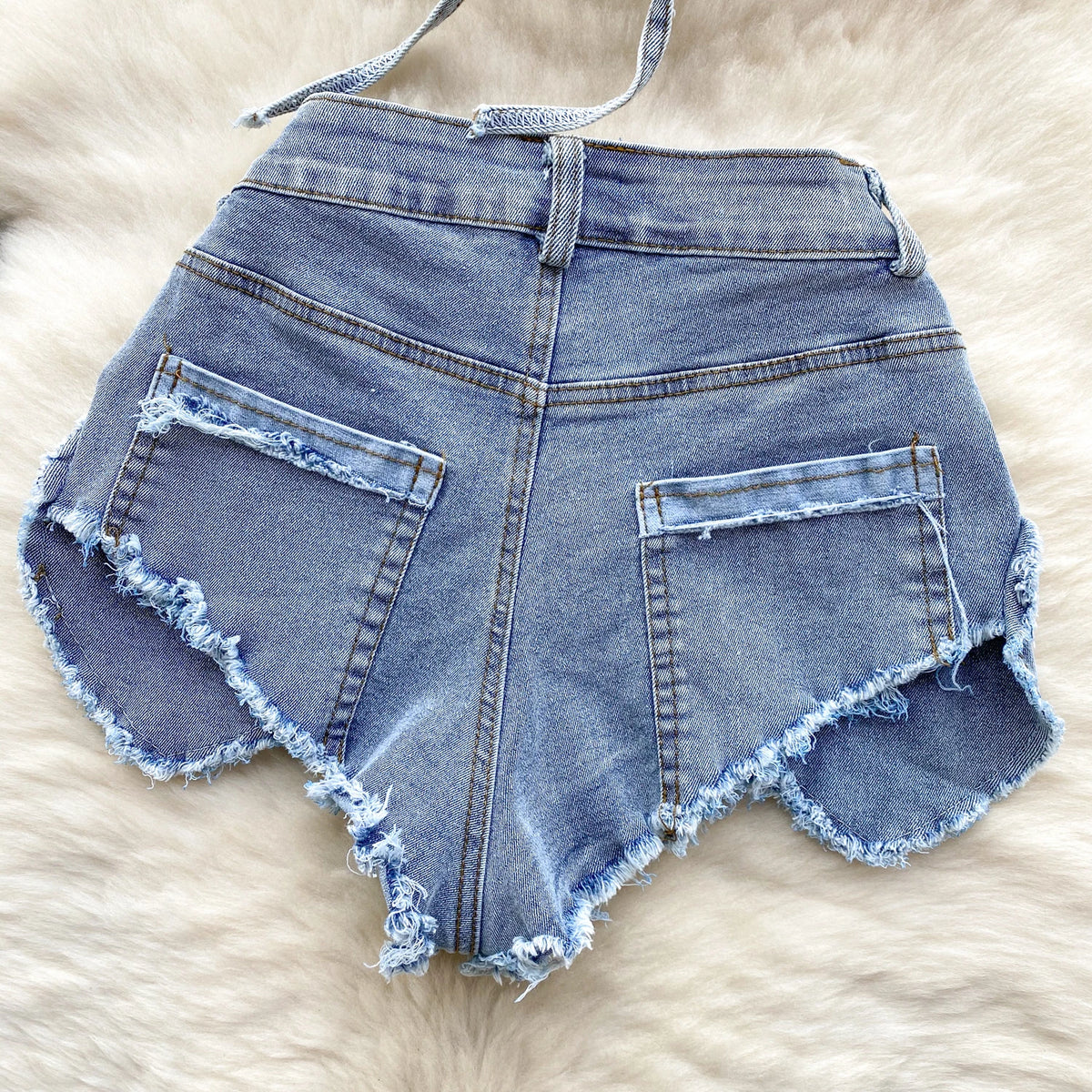 Sable Halter Denim Top & Shorts Two-piece