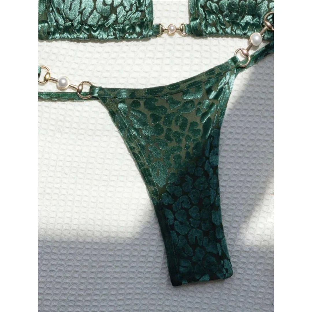 Zuri Leopard Halter Micro Bikini Two-piece
