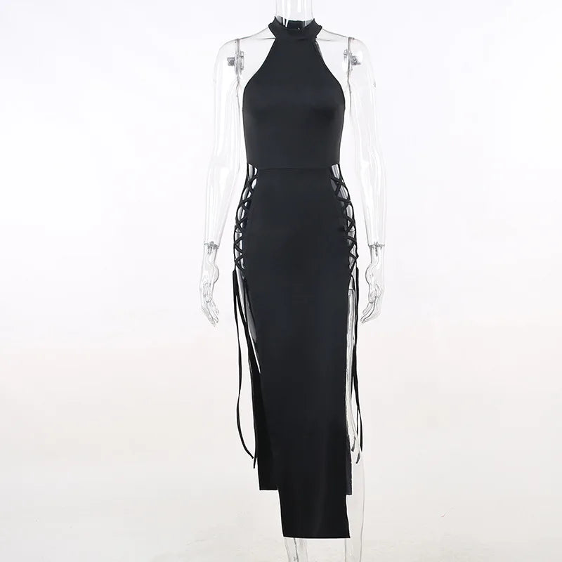 Seraphine Gothic Nun Cosplay Costume with Lace-Up High Slits
