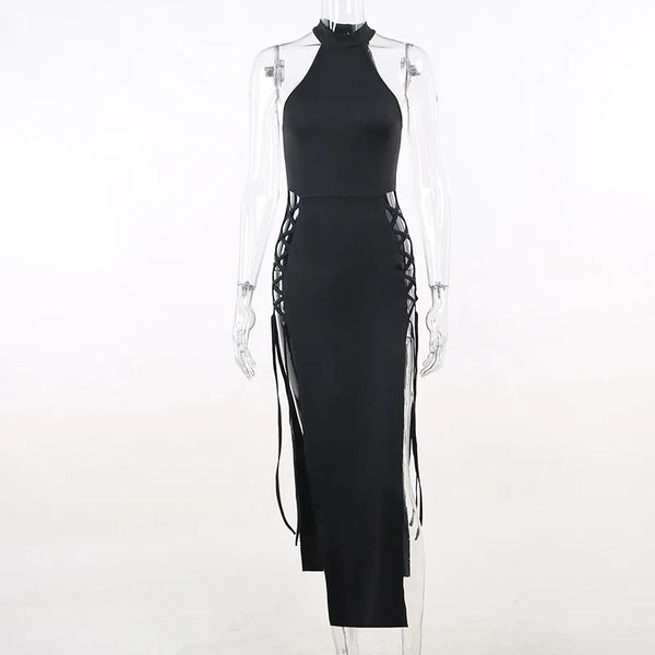 Seraphine Gothic Nun Cosplay Costume with Lace-Up High Slits