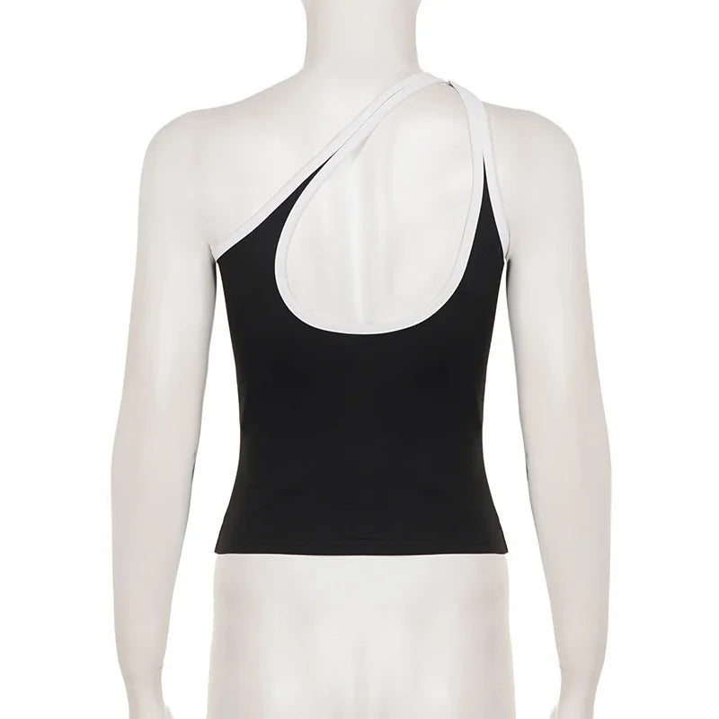 Kaia Asymmetrical One-Shoulder Cutout Top One-piece