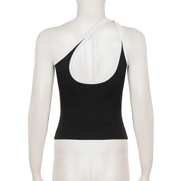 Kaia Asymmetrical One-Shoulder Cutout Top One-piece