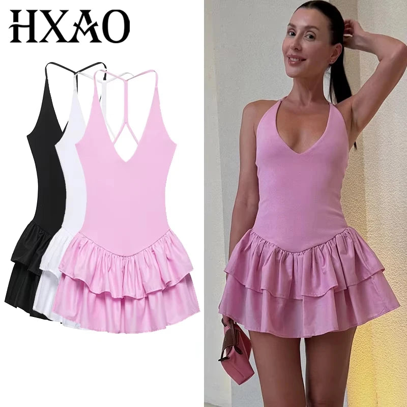 Amara Halter Ruffle A-Line Mini Dress Main image