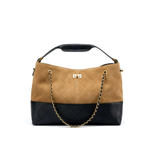 Verona Diamond-Quilt Leather Tote