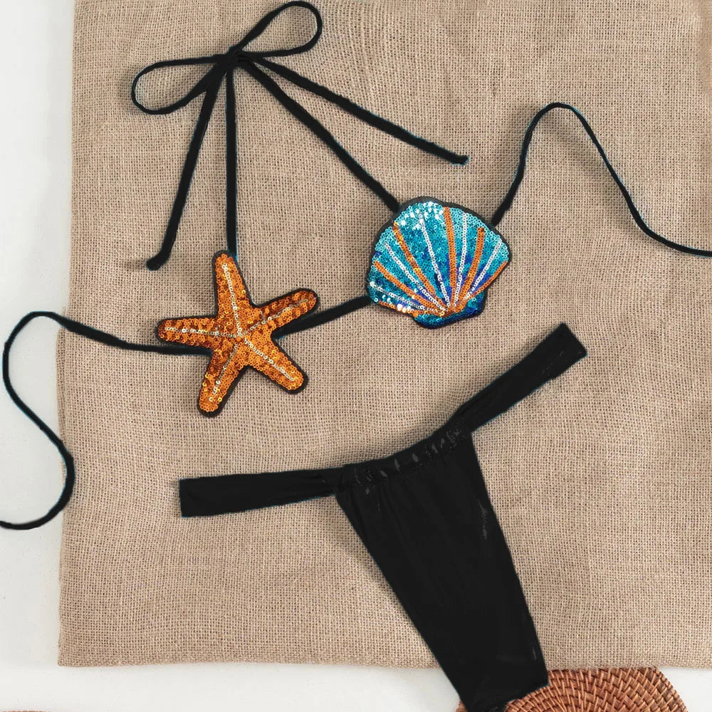 Nerissa Mermaid Sequin Bikini Two-piece