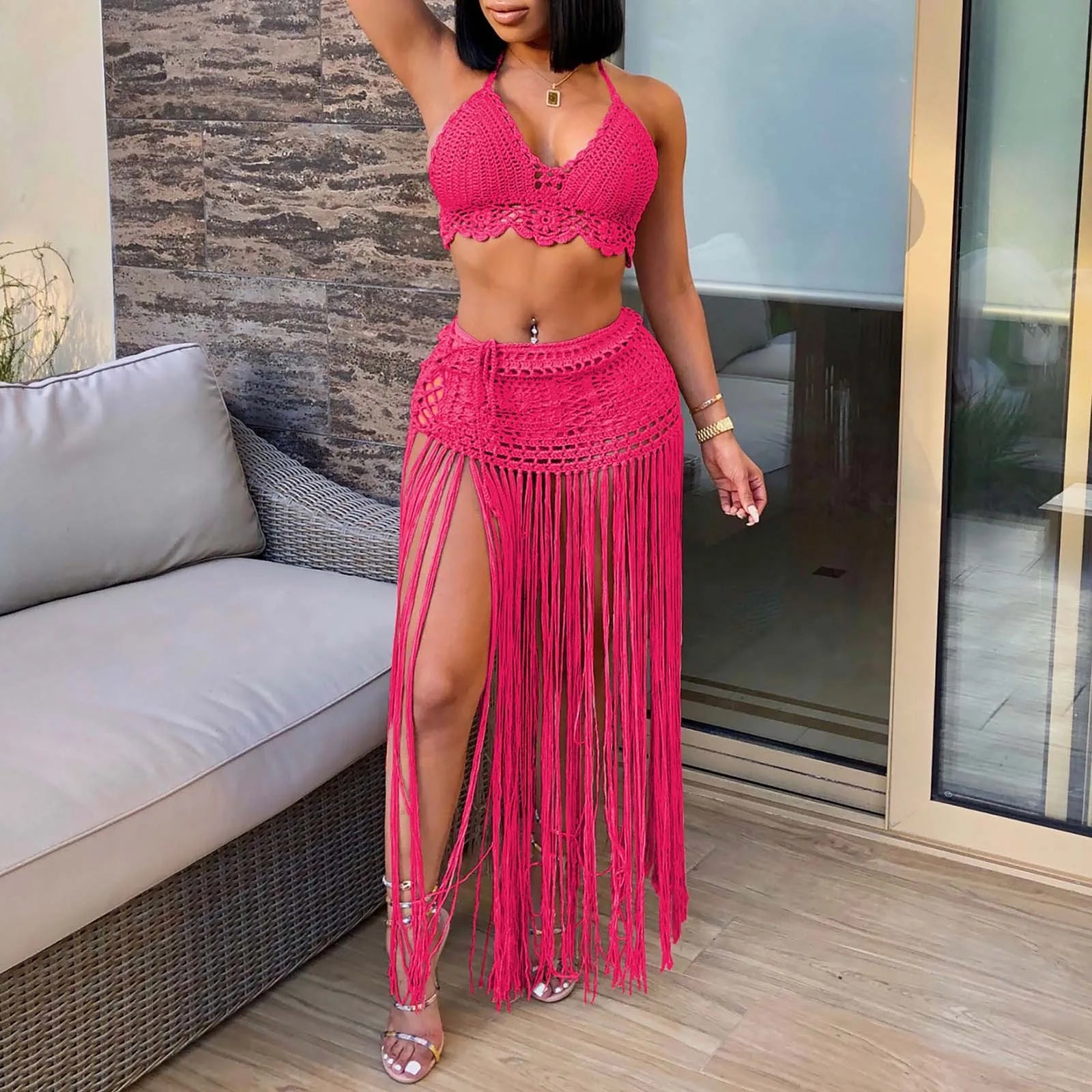Aria Knit Tassel Beach Cover-Up One-piece Secondary image