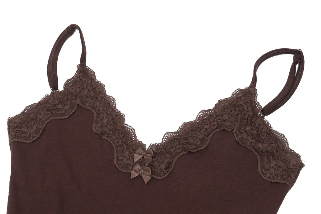 Talia Lace-Trim Bodysuit & Shorts Set Two-piece