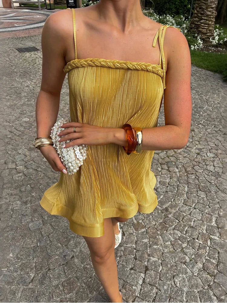 Sienna Soleil Pleated Mini Dress