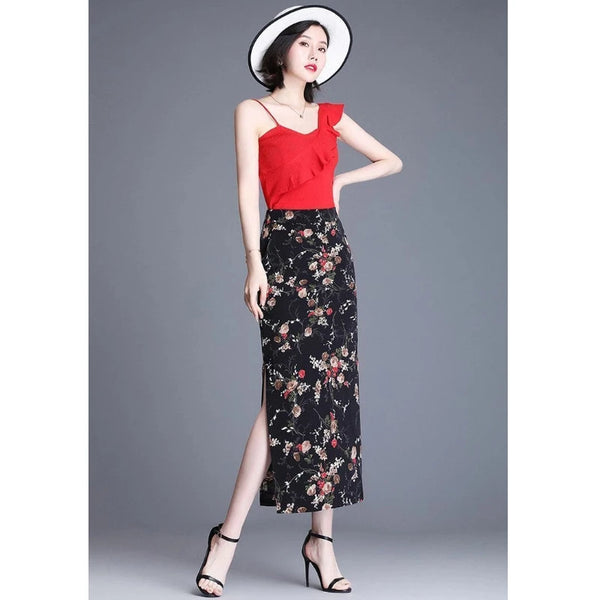 Hadley A-Line Floral Midi Skirt One-piece