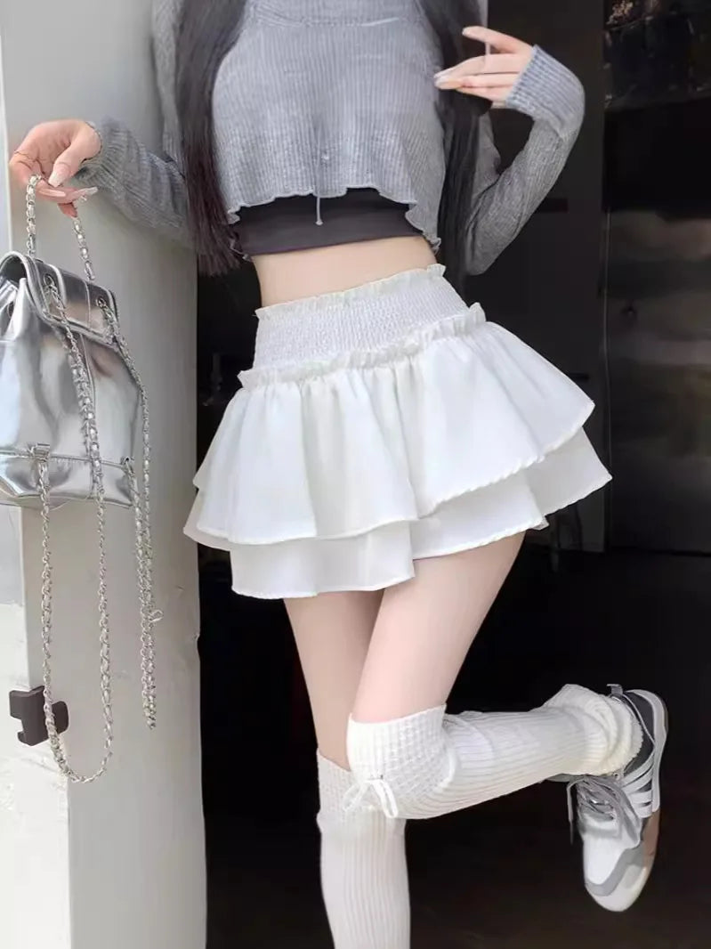 Celeste Balletcore Ruffle Patchwork Mini Skirt One-piece