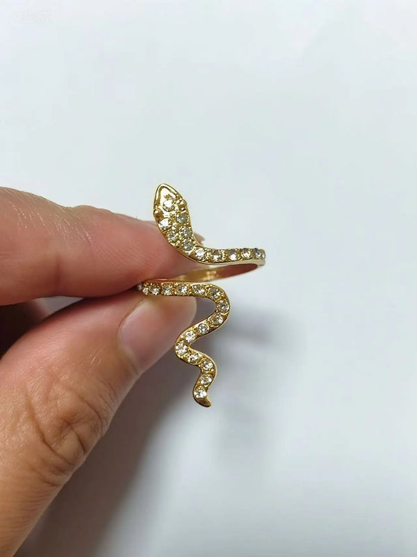 Serpentine Zircon Adjustable Ring