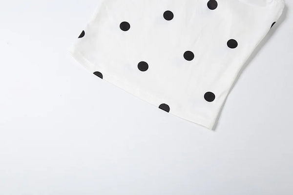 Demi Polka-Dot Halter Capri Pants Set Two-piece