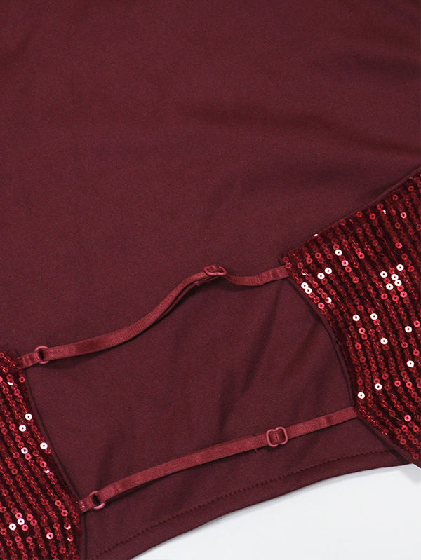 Zinnia Sequin Backless Bodycon Skirt Set Two-piece