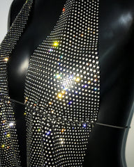 Sienna Crystal Drape Halter Top One-piece