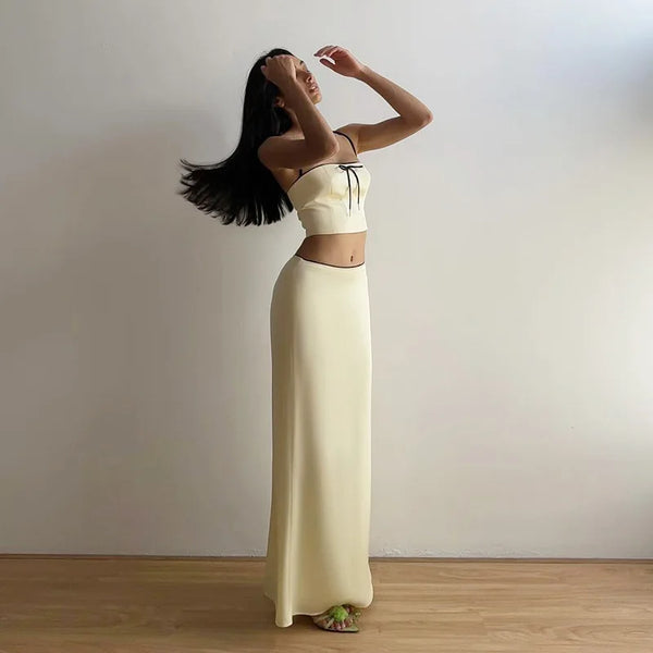 Liana Satin Cami Maxi Skirt Set Two-piece