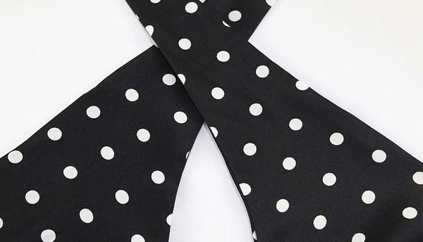 Leontyne Polka-Dot Cross-Halter Keyhole Backless A-Line Mini Dress