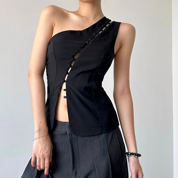 Calliope Asymmetrical Cutout Top One-piece