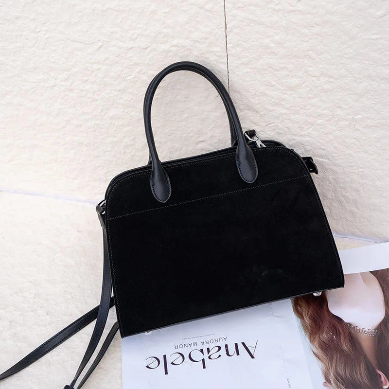 Bordeaux Suede Commuter Satchel