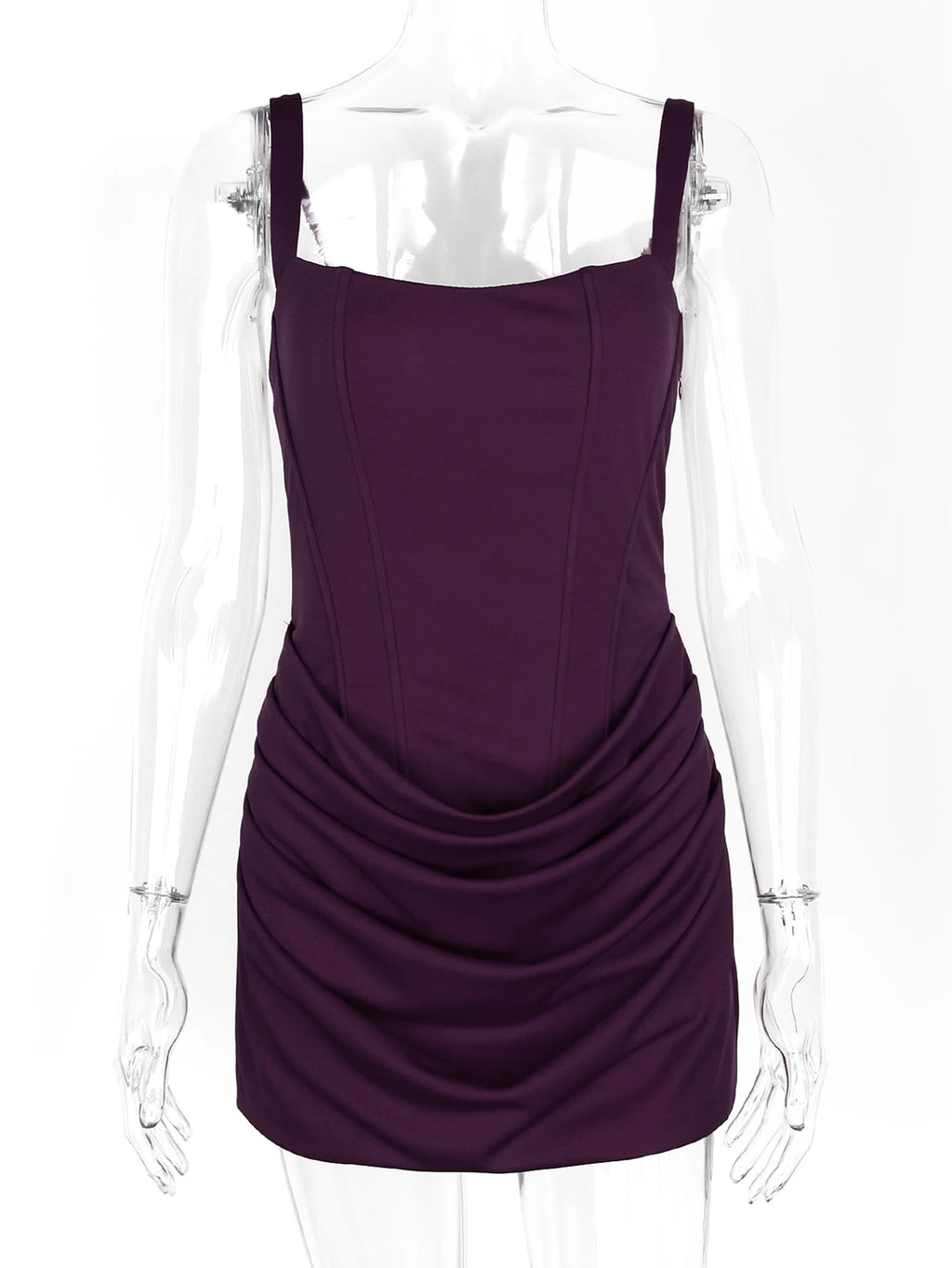 Alina Ruched Backless Spaghetti-Strap Mini Dress