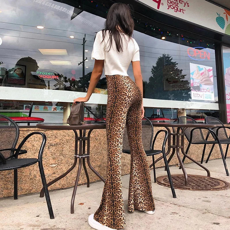 Savanna Animal-Print Flare Pants Apparel One-piece