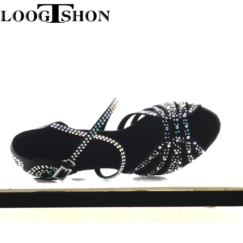 2020 Professional Adult Women's Rhinestone Latin Dance Shoes 10CM High Heel Soft Samba Lumba Chacha Dance Shoes For Ballroom