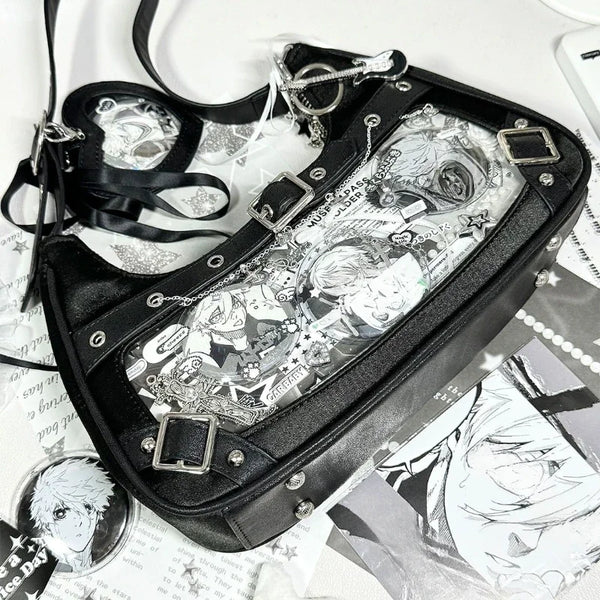 Cute Y2k Womens Shoulder Bag Fashion Elegant Sweet Lolita Jk Ita Bag Transparent Literary Kawaii Exquisite Female Handbag Purse