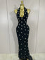 Yvette Diamond-Beaded Backless Maxi Dress