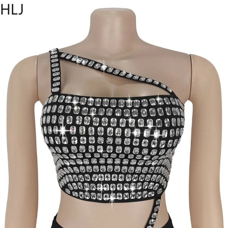 Seraphine Rhinestone One-Shoulder Skirt Two-piece