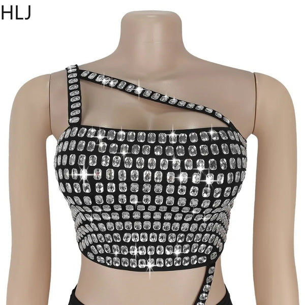 Seraphine Rhinestone One-Shoulder Skirt Two-piece