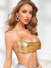 Sequin Rhinestone Bra Women Tee Gothic Blusas Corset Ladies Shirt Camis Party Woman Clothes y2k Crop Tops Ropa Club Tank Top