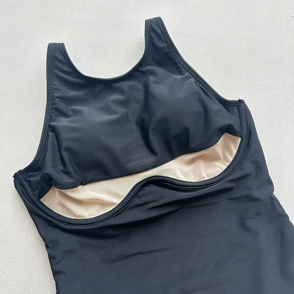 Bikini One Piece Swimsuit 2026 Vintage Black Swimwear Women Swimsuit Push Up Bathing Suit Beachwear Monokini Female SwimmingSuit