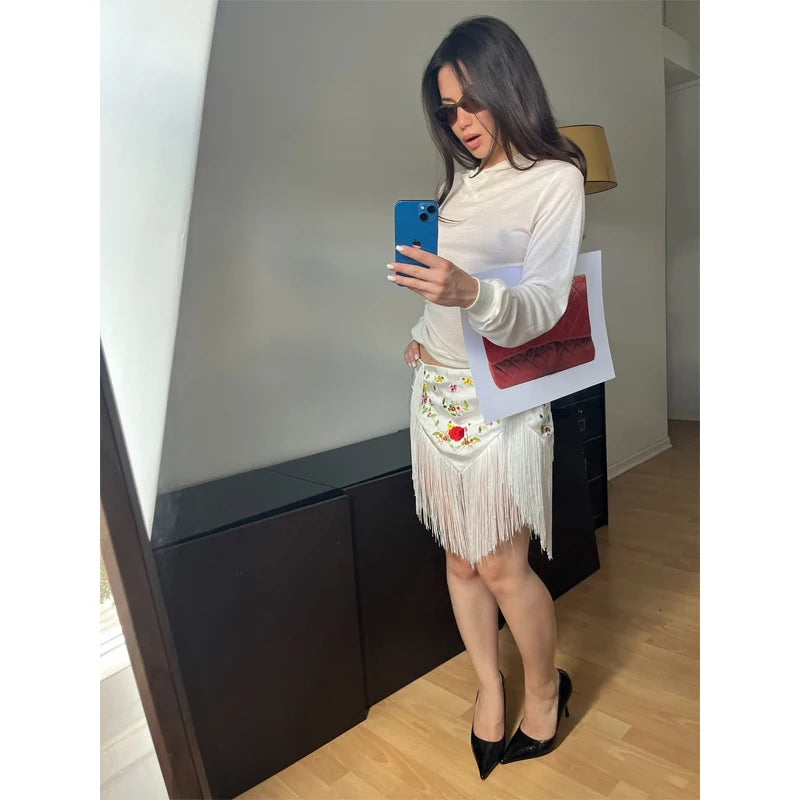 Elodie Fringe Bodycon Midi Skirt One-piece