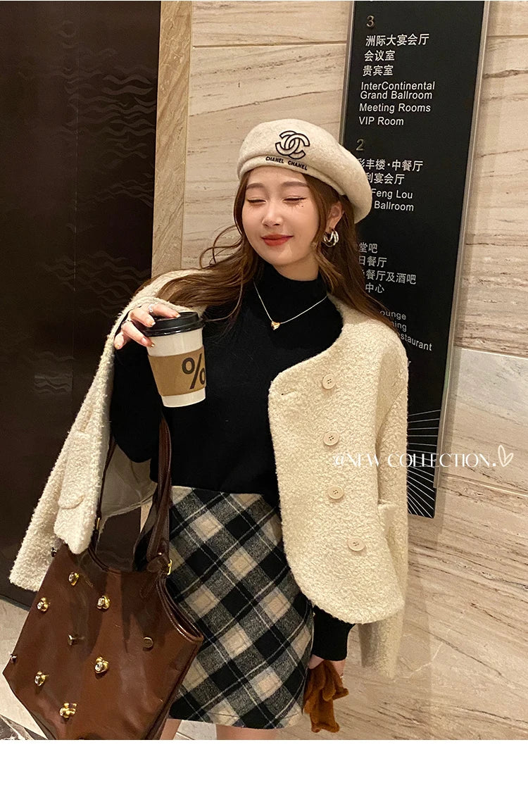 Bettany Velvet-Lined Thermal Knit Turtleneck Sweater One-piece