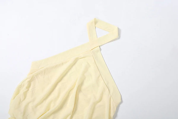 Elara Ruched Halter Backless Bodycon Mini Dress