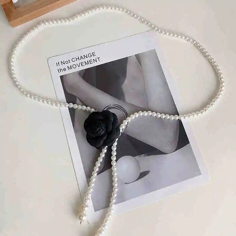 Pearla Camellia Pearl Waist Belt