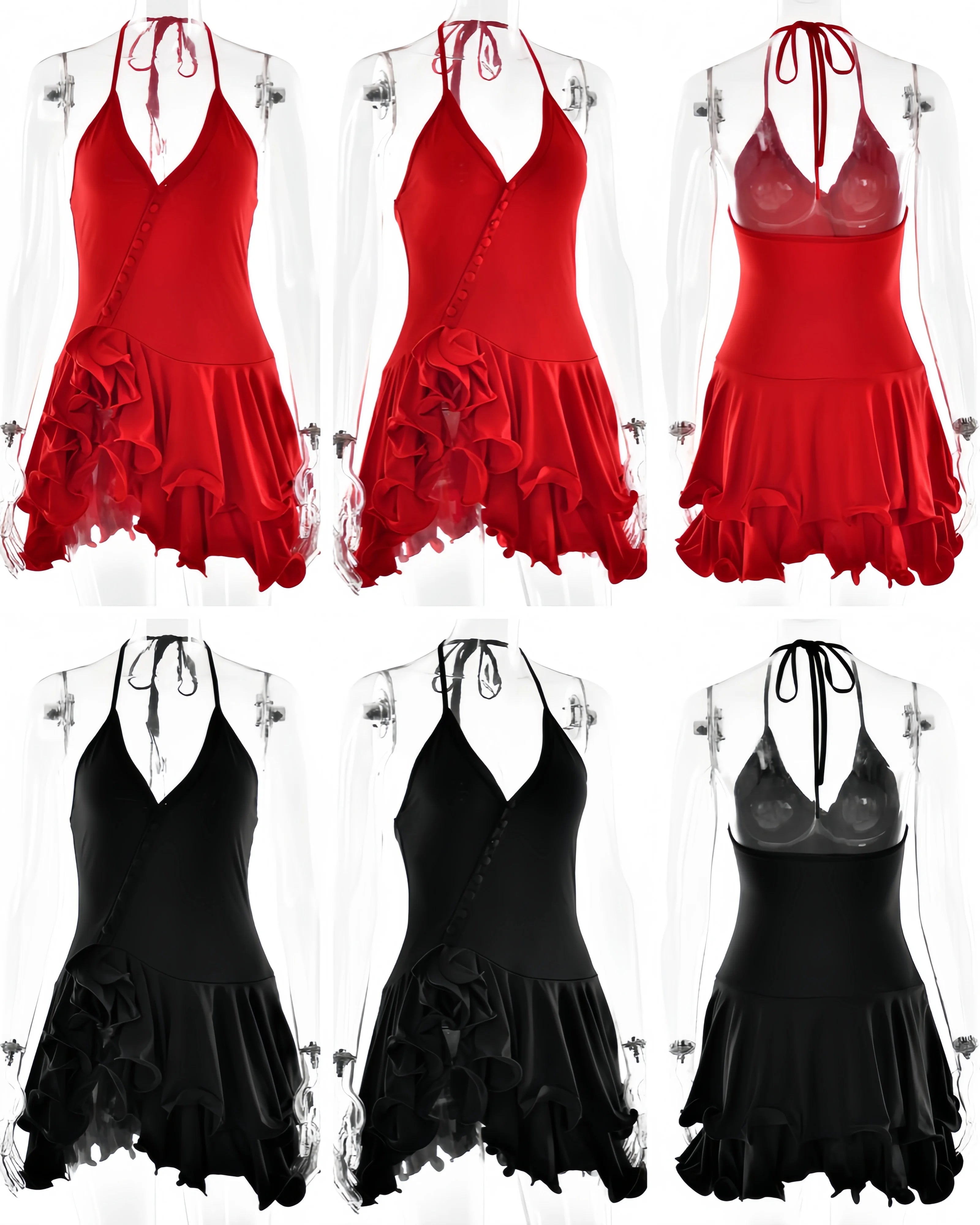 Aria Blush Ruffle Halter Mini Dress