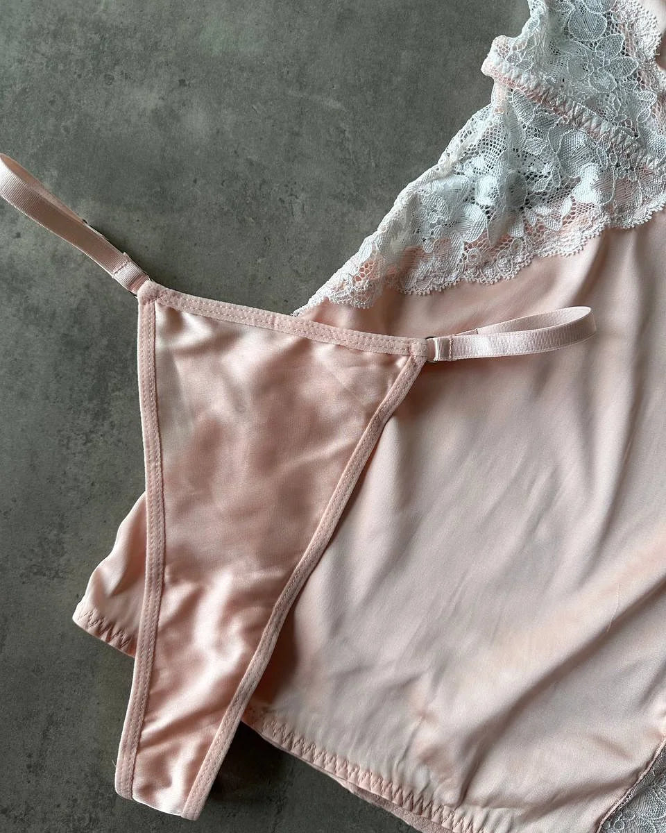 Amorette Satin Lace Deep-V Nightdress