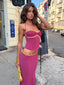 2 Piece Skirt Set Sequin Trim Halter Crop Top Maxi Skirt 2026 Spring Summer Y2K Night Out Clubwear Party Bodycon Co-ord Outfit