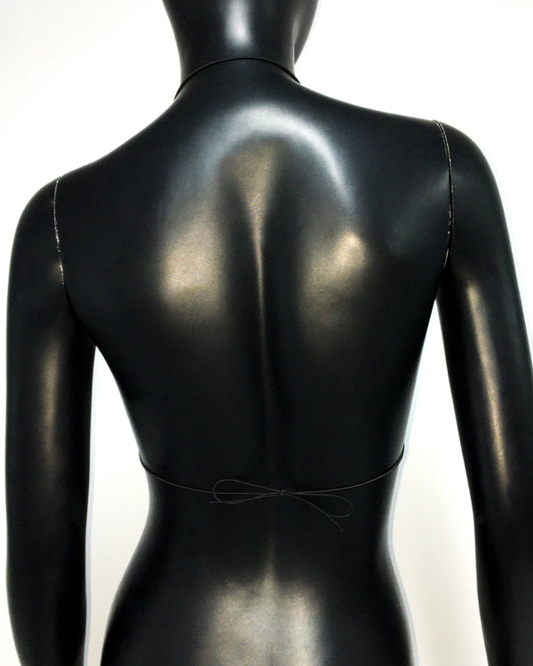 Sienna Crystal Drape Halter Top One-piece