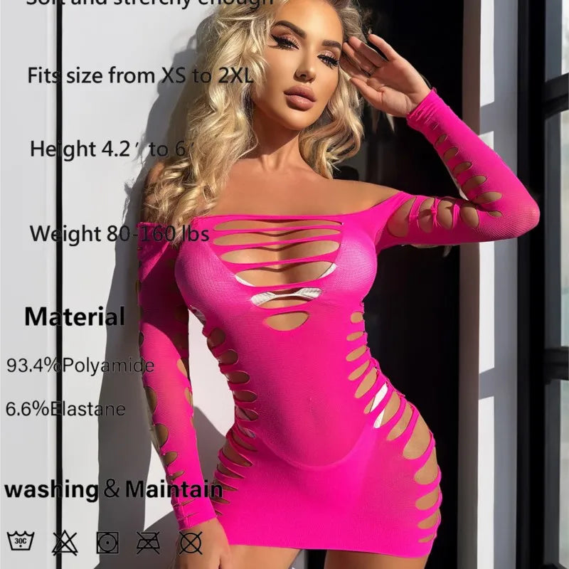 Midnight Mirage Fishnet Mesh Lingerie