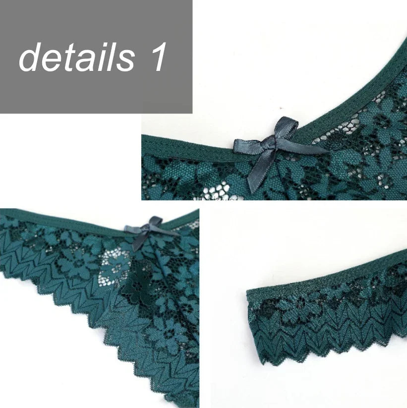 Valora V-Shape Lace Thong Pack Lingerie 3-piece