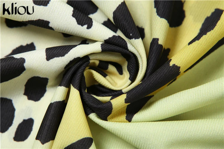 kliou Point Print Irregularly Maxi Dress Women Cross Halter Bandage Hollow Backless Fashion Vestidos Female Evening Party Wear