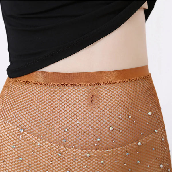 Celestia Rhinestone Fishnet Dance Pantyhose