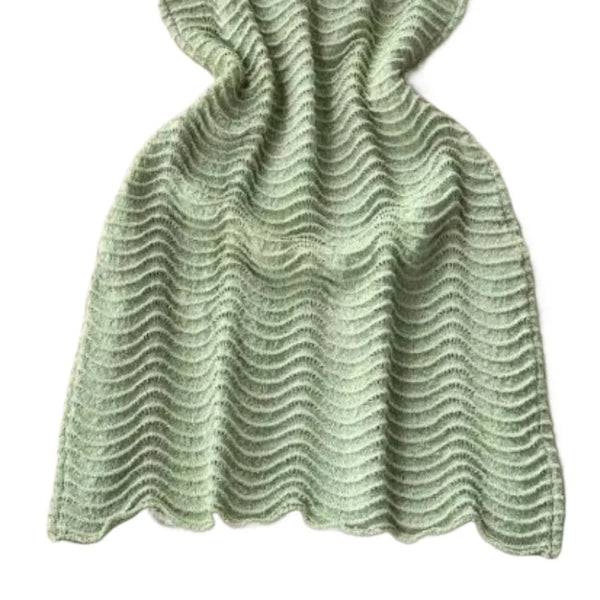 Green See-thorough Halter Neck Mini Dress Women's Sleeveless Wavy Textured Sundress Stretchy Knit Bodycon Summer Party Dress