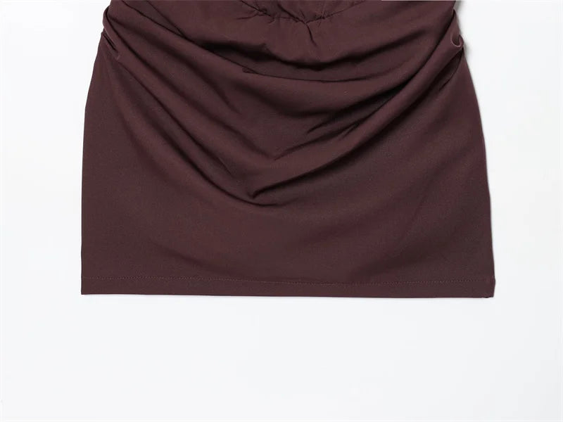 Liora Halter-Tie Ruffle Mini Dress