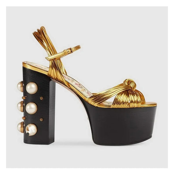 2026 Luxury Brand Women's Summer Fashion Metal Platform Sandals Large 34-42 Super High Heel Thick Bottom Rivet Party Women Shoes
